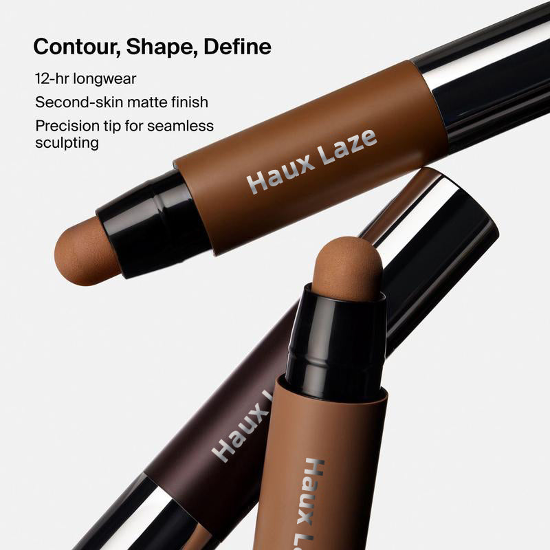 SHAPING DUO - Contour Stick & Sculpting Brush Set with 9 Shadow-Inducing Tones For Precision and Versatility